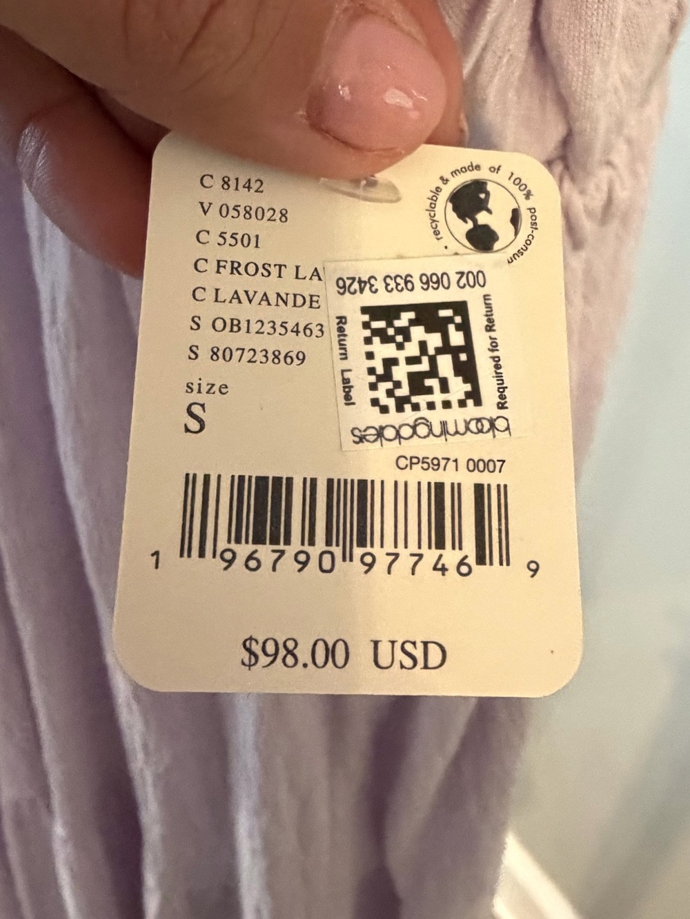 NWT ✨ Free People Lavender Tiered Maxi Dress La La Maxi with Gathered Waist-S - Picture 4 of 7